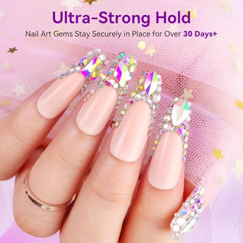 Makartt Rhinestone Glue Set - 12x30ml Medium Viscosity for 1–6mm Rhinestones & 3D Charms (Variation: Nail Rhinestone Glue Set, 12 x 30ml)