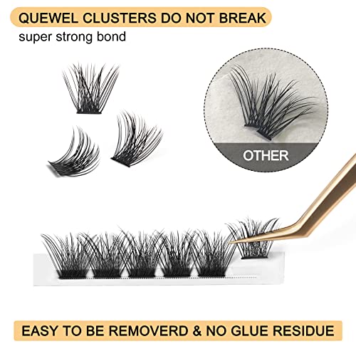 QUEWEL Cluster Lashes 72 Pcs - C/D Curl 8-16mm + Lash Bond