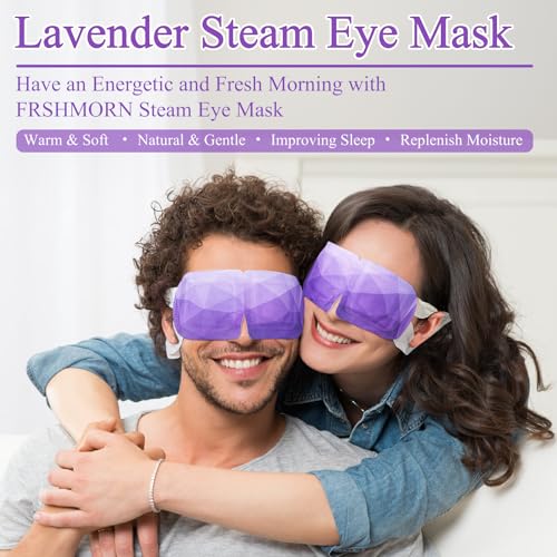 FRSHMORN 16 Packs Steam Eye Mask, Heated Eye Mask for Sleeping, Warm Compress for Eyes, Self Heating Disposal Eye Mask Comfortable Sleep Mask for Home, Office, Spa, Travel Essentials (Chamomile)