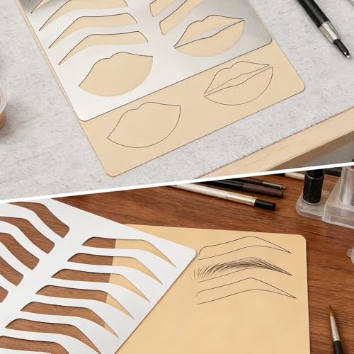 Microblading Eyebrow Stencil Template Kit | Double-Sided Stainless Steel