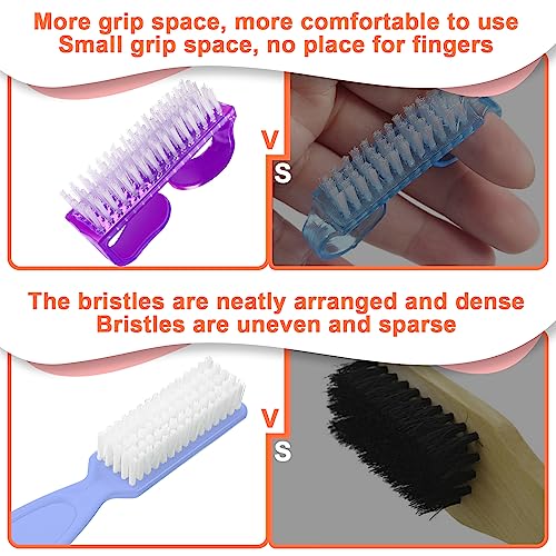 8 Pack Nail Brush for Fingernail and Toenail Cleaning with Handle - Manicure & Pedicure Tools