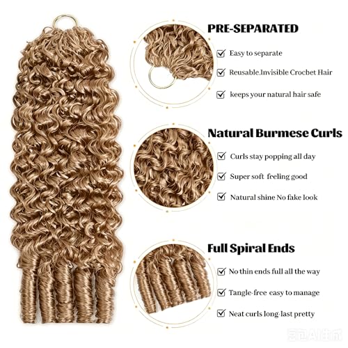 Burmese Curly Human Crochet Hair for Black Women - 16 Inch