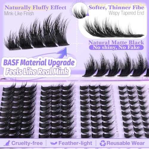 Mink Lash Clusters 10-16mm Wispy Manga CD Curl Eyelash Extensions