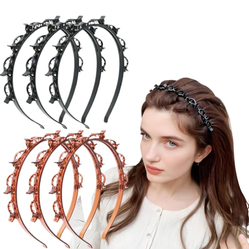 6-Piece Hair Clip Headband Set with Anti-Slip Clips