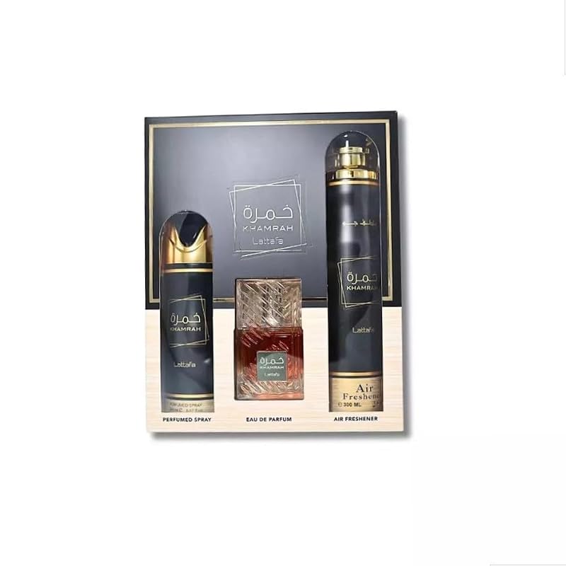 Lattafa Khamrah Unisex 3-Piece Fragrance Gift Set