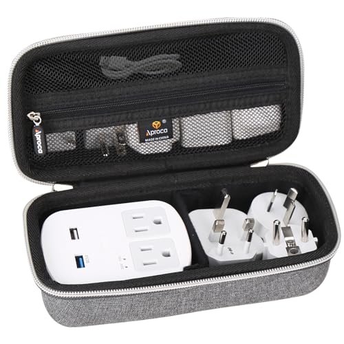 Aproca Case Compatible with Ceptics World Travel Adapter Kit, Portable Storage Bag for Accessories -Grey (Case Only)