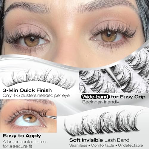 Wispy Fluffy Spider Lash Clusters - DD Curl Individual Lashes 10-14mm