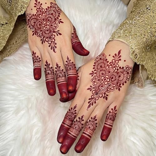 Henna Tattoo Stencil Kit - 18 Self-Adhesive Mehndi Designs