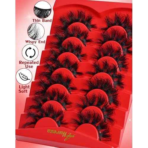 Strip Lashes That Look Like Lash Clusters 12-20mm 80D Volume False Eyelashes Wispy Soft Curly Eye Lashes 7 Pairs Waterproof Faux Mink Lashes Big Personality Red Box Lashes, by Allureza