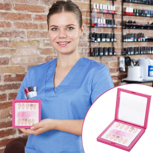 Meekoo Rose Red 30 Pcs Press-On Nail Packaging Box with Tapes & Display Cards