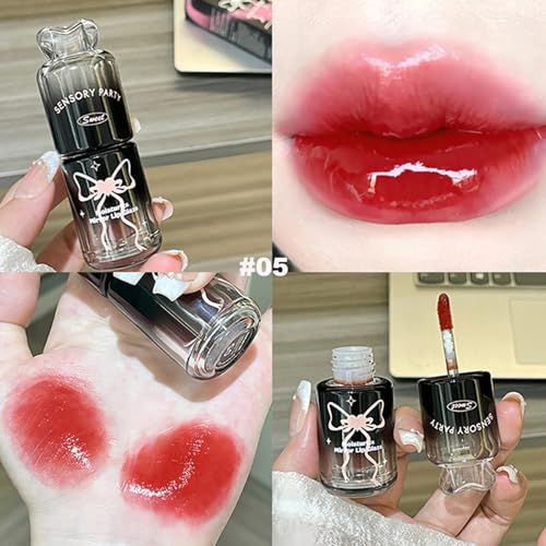 4-Color Hydrating Lip Gloss Set with Bow Design