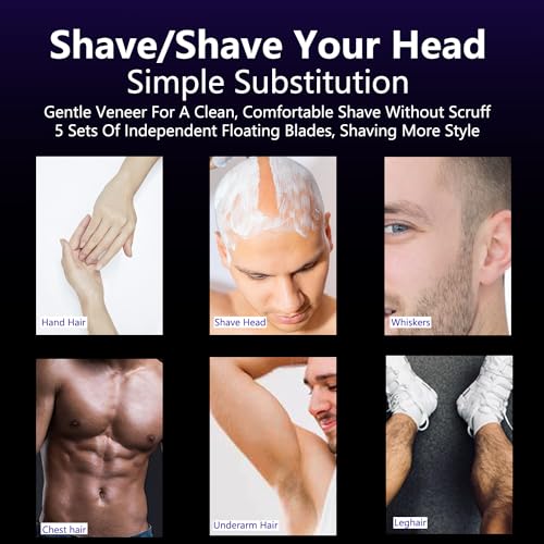 New Upgrade 5 Head Shaver Replacement Heads for Skull Shaver, Pitbull, Palm and Butterfly Kiss Shavers