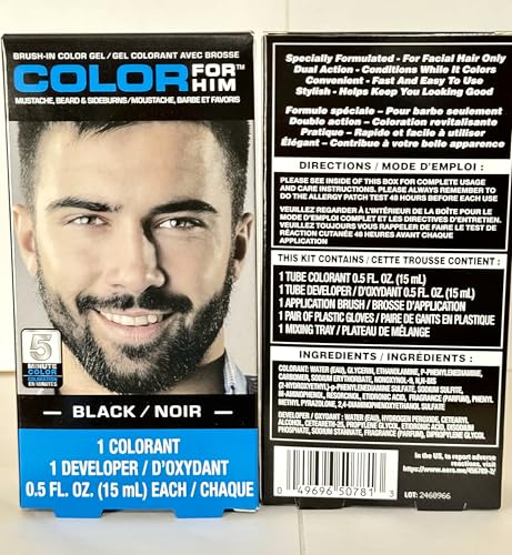 Men's Hair Colorant Black - 0.5 Fl Oz, Pack of 2