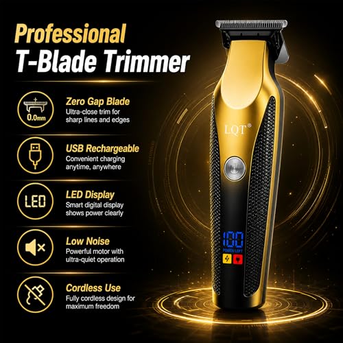 LQT-128 Cordless Beard Trimmer for Men with LED Display