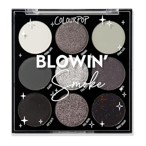 ColourPop Blowin' Smoke Eyeshadow Palette - Silver & Smokey Eye Eyeshadow Palette with Metallic & Matte Finishes - High-Pigment Eye Makeup with Long-Wearing Formula (0.3 oz)