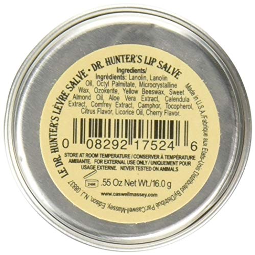 Dr. Hunter’s Lip Salve - All Natural Lip Balm And Moisturizer For Dry, Cracked And Chapped Lips - 0.55 Ounce