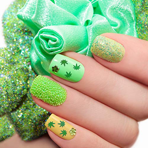 20 Grams Weed Leaf Glitter Festival Pot Leaves Nail Body Art Decoration for DIY Festival Makeup Accessories (Green)