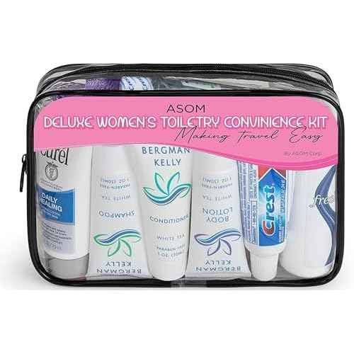 Asom Travel Toiletries Kit ? TSA Approved Travel-Size 36-Piece Personal Care & Hygiene Essentials Set for Men & Women ? Compact Unisex Kit for Flight, Vacation, Hotel, Gym, Camping