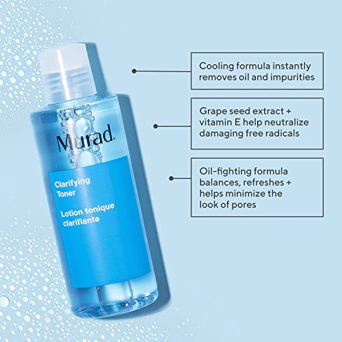 Murad Clarifying Toner ? Oil-Control Cooling Face Toner with Witch Hazel, Cucumber, Algae & Grape Seed Extracts to Minimize Pores, Shine Reduction, Balance Oil & Refresh Skin ? 6 Fl Oz