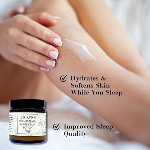 Transdermal Magnesium Lotion/Magnesium Cream - Premium Magnesium Lotion for Sleep & Skin Care made with Magnesium Chloride Ancient Minerals Magnesium Flakes - Hydrating Oils & Butters.
