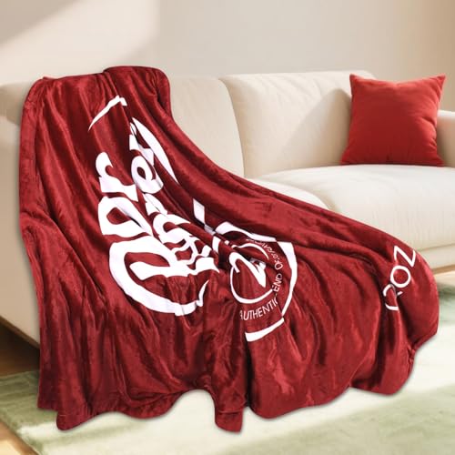 Dr Pepper Fleece Blanket 80x60 - Cozy Throw for Home & Travel