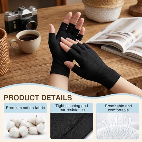 Fingerless Moisturizing Gloves Cotton Touchscreen - 15 Pairs