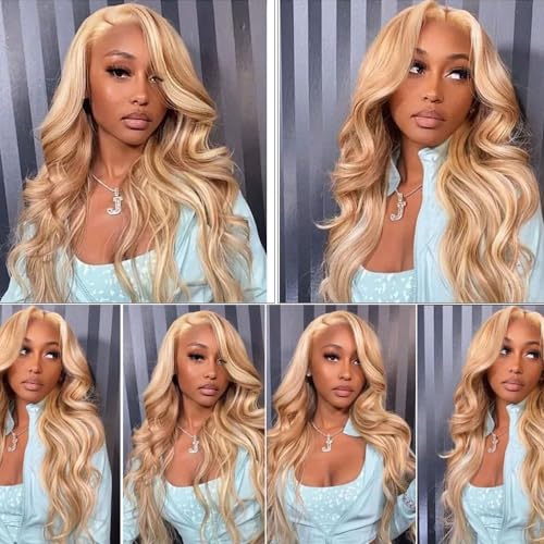 Fridnae Ombre Body Wave Human Hair Bundles - 3 Toned Blonde Virgin Brazilian Extensions 12-34 Inch
