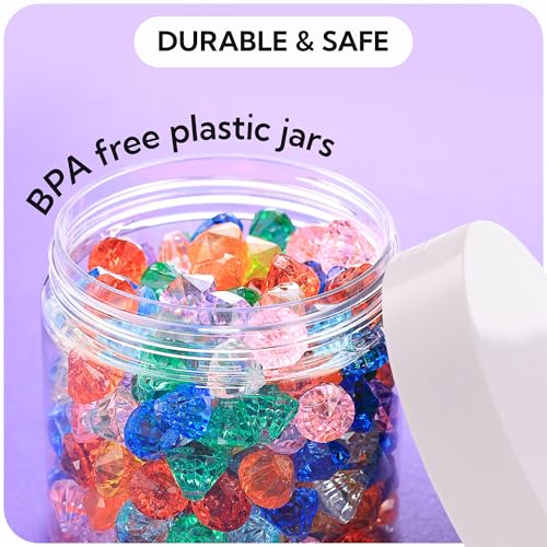 Plastic Jars with Lids - 4 OZ Small Plastic Containers - 24 Pack - Travel Cosmetic Containers for Creams - Leak Proof Clear Jar with White Lids