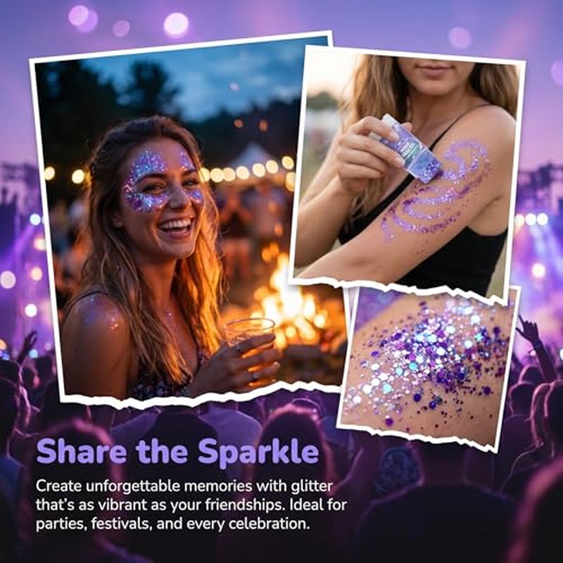 4th of July Glitter Stick - Red, White & Blue Body & Hair Sparkle