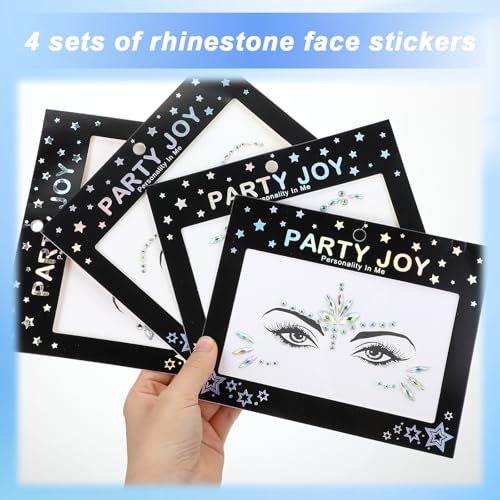 Yuanchu Self-Adhesive Face Gems Stickers - 4 Styles