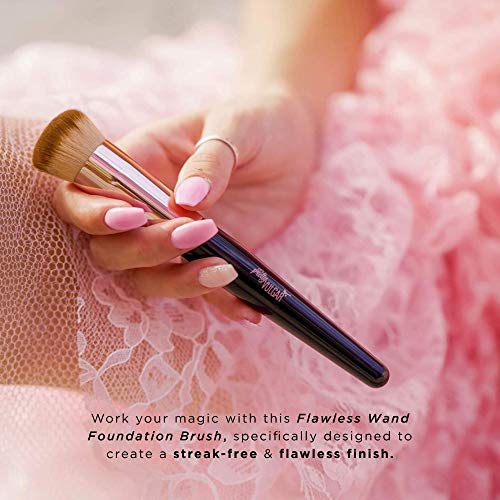 Pretty Vulgar Flawless Wand Foundation Brush, Vegan Makeup Brush for Liquid, Cream and Powder, Streak-free and Flawless Finish, Cruelty-Free Bristles