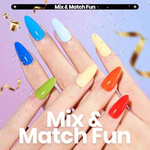 Beetles Quick Dry Neon Nail Polish Set - Glitter Rainbow Nail Polish Set 12 Colors Regular Air Dry Fingernail Polishs Pack for DIY Nail Art Salon Home Women Christmas Gift