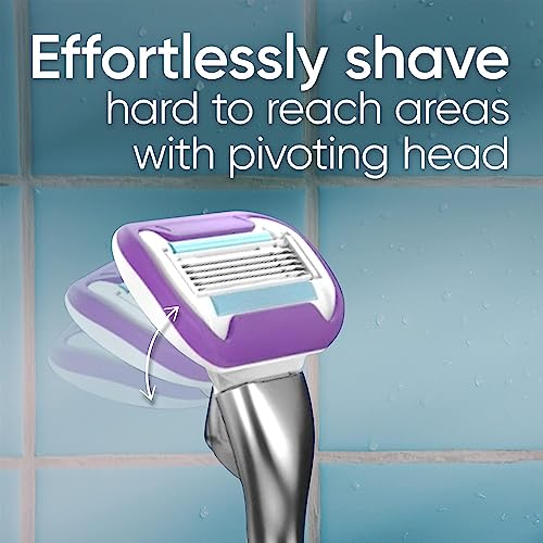 Gillette Venus Deluxe Smooth Platinum Razors for Women, 1 Venus Razor, 2 Razor Blade Refills, Metal Handle with Anti-Slip Grip