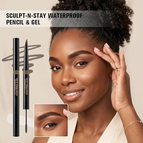 BEUKING Waterproof Dual-Ended Brow Pencil & Gel for Natural & Long-Lasting Eyebrows