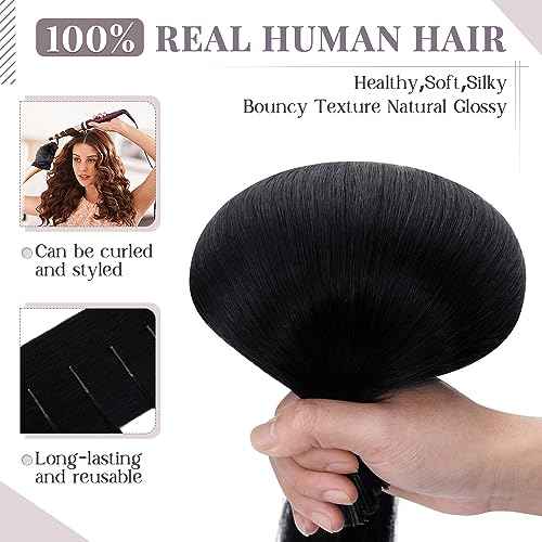 Rich Choices I Tip Hair Extensions Human Hair,100 Strands 0.5g/Strands,100% Real Remy Human Hair Extension Pre Bonded Keratin Stick In Hair Extensions Hair Piece For Women 18 Inch #1 Jet Black