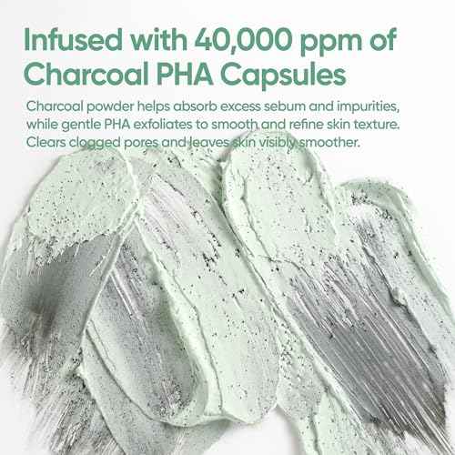 BANILA CO Clean It Zero Charcoal Capsule Pore Polish Mask | Gentle Exfoliating Facial Polish with Charcoal PHA Capsules & Green Clay | Korean Skincare for Oily & Sensitive Skin (100g / 3.53 oz)
