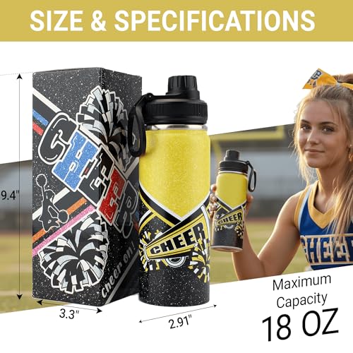 Cheerleader Water Bottle 18oz Insulated Stainless Steel
