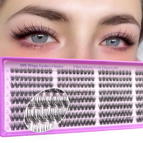 Natural Wispy Lash Clusters - 320 Pcs C Curl 10-16mm Extensions