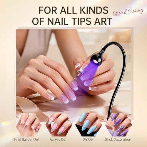 AORAEM LED Nail Lamp - USB Powered Gel Curing Light with Gooseneck Clamp