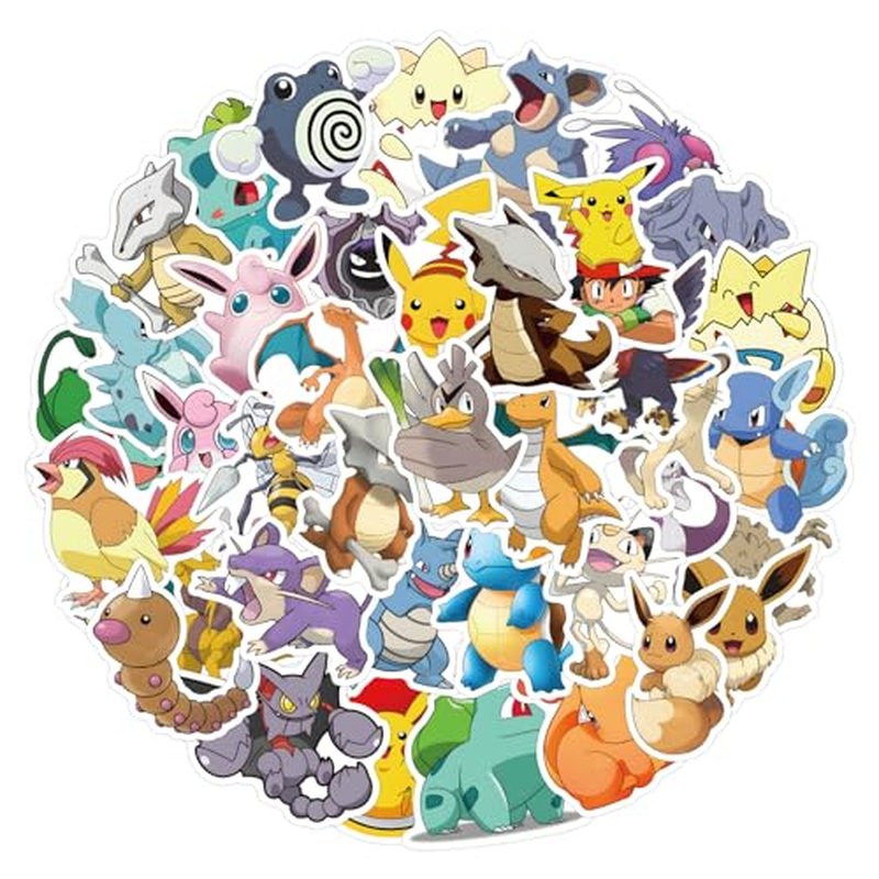 50pcs Waterproof Anime Stickers for Laptop, Phone & Skateboard