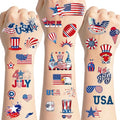 4th of July Temporary Tattoos, 12-Sheet Patriotic Set