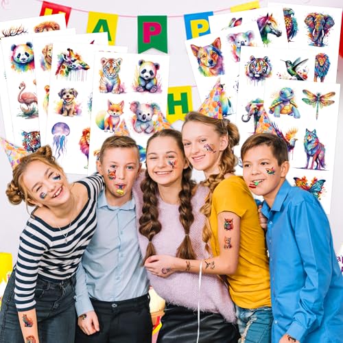 60 PC Animal Temporary Tattoos for Kids - Waterproof Stickers