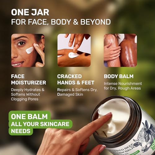 Grass Fed Beef Tallow Balm for Face & Body - 4.3 oz Moisturizer