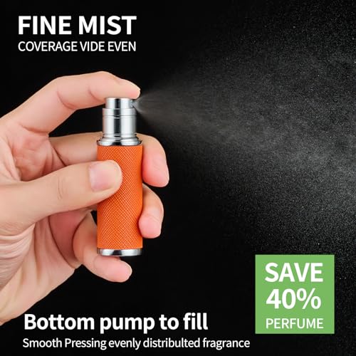 2-Pack Travel Cologne Atomizer Bottles - Refillable 5ml Perfume Spray Case