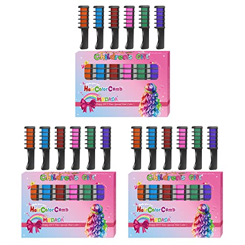 Hair Chalk Comb Set 18 Pcs Temporary Washable Colors
