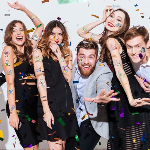 HOWAF 40pcs Happy New Year 2026 Temporary Tattoos