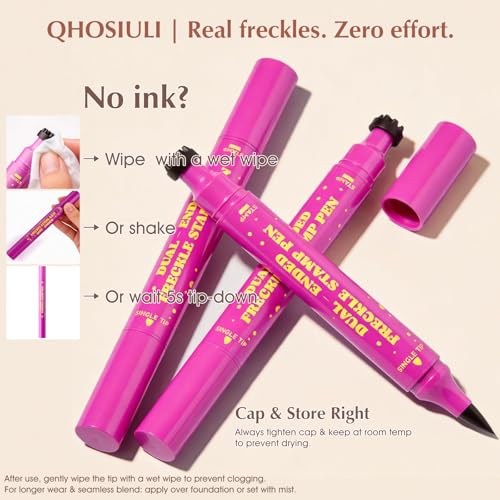 Dual-Ended Freckle Stamp Pen Waterproof - Caramel Brown