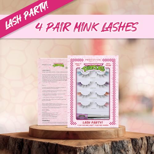 Profusion TMNT 4 Pairs Colored False Eyelashes with Adhesive