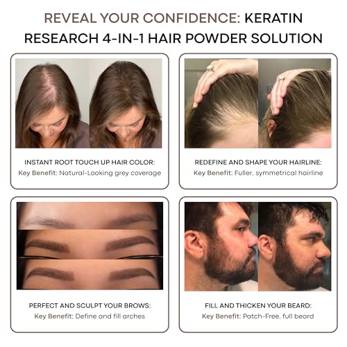 KERATIN RESEARCH Hairline Filler Root Touch-Up Powder Dark Ash Brown 0.56oz Unisex Concealer