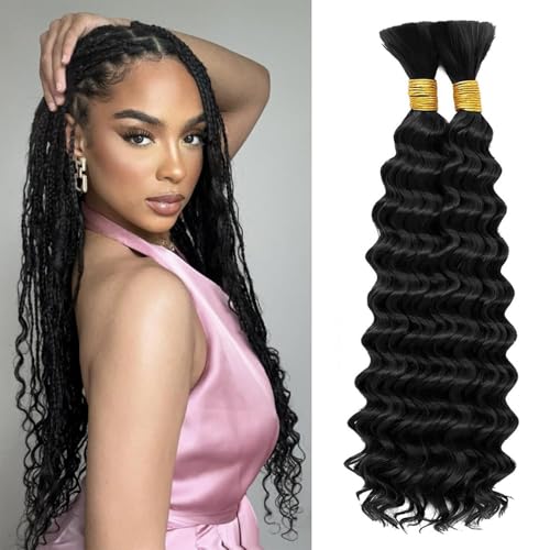 28 Inch Virgin Curly Braiding Hair for Boho Styles - 2 Bundles